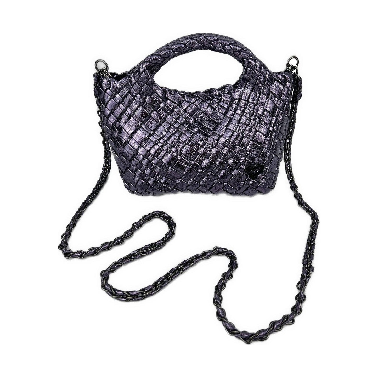 NEW Tiny Mini Woven Tote - Metallic Purple