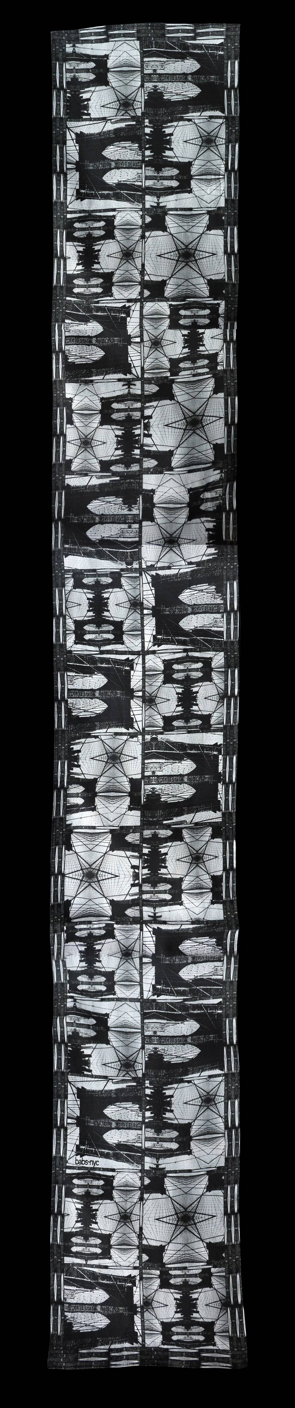 Babs Brooklyn Bridge Print Silk Georgette Scarf