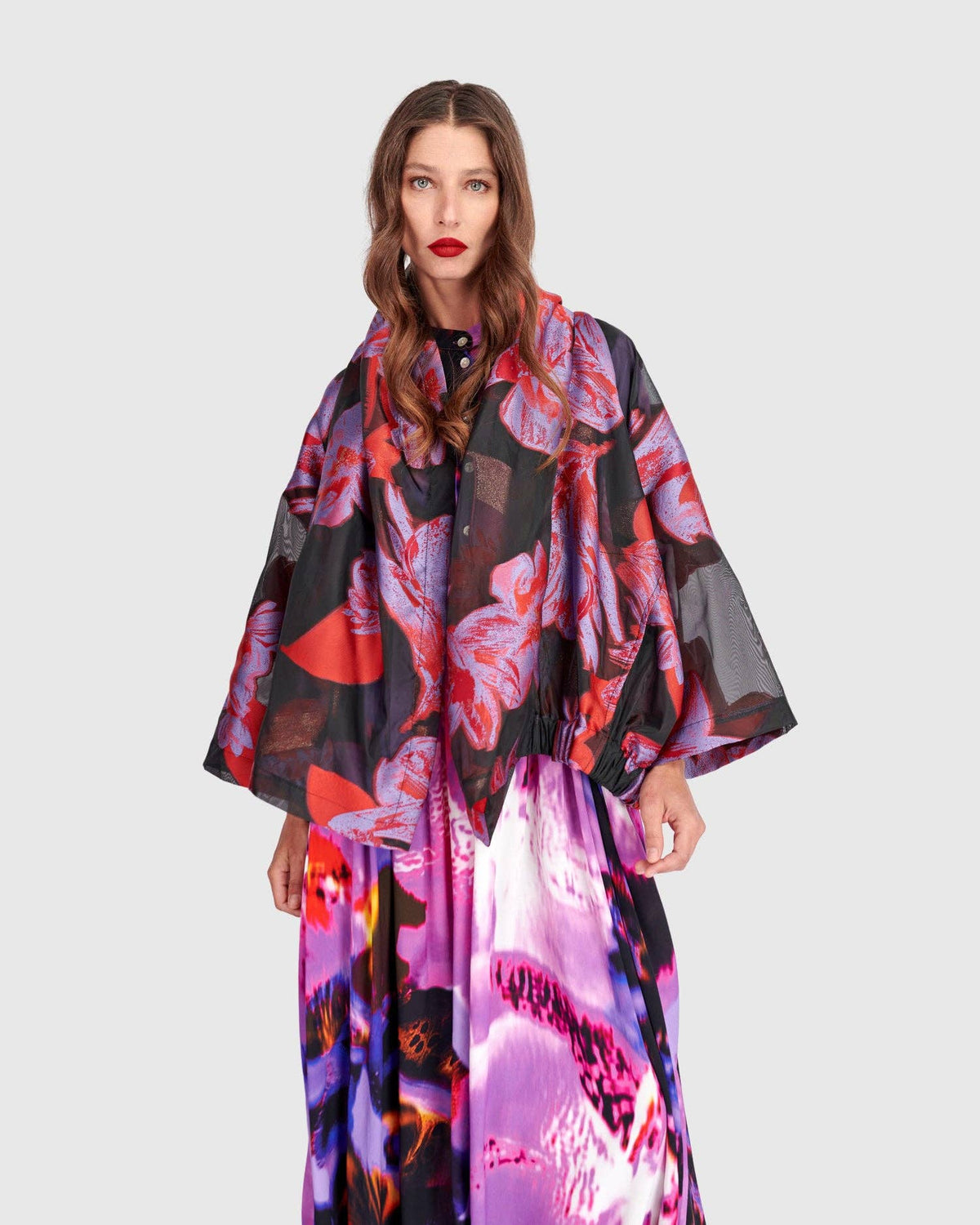 Toshi Cocktail Jacket, Red/Purple Floral: Tsarina / 2 (US 8-10)