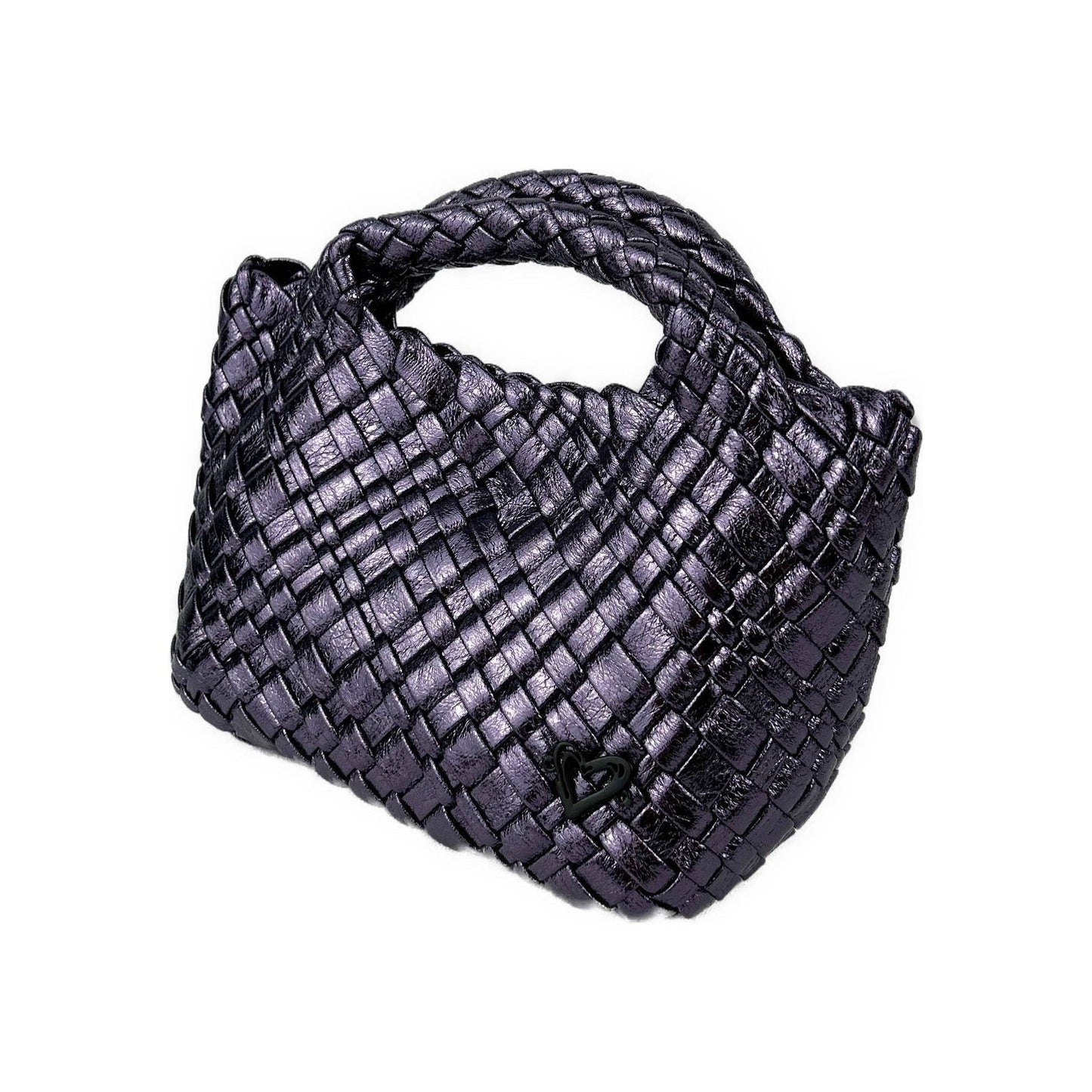 NEW Tiny Mini Woven Tote - Metallic Purple