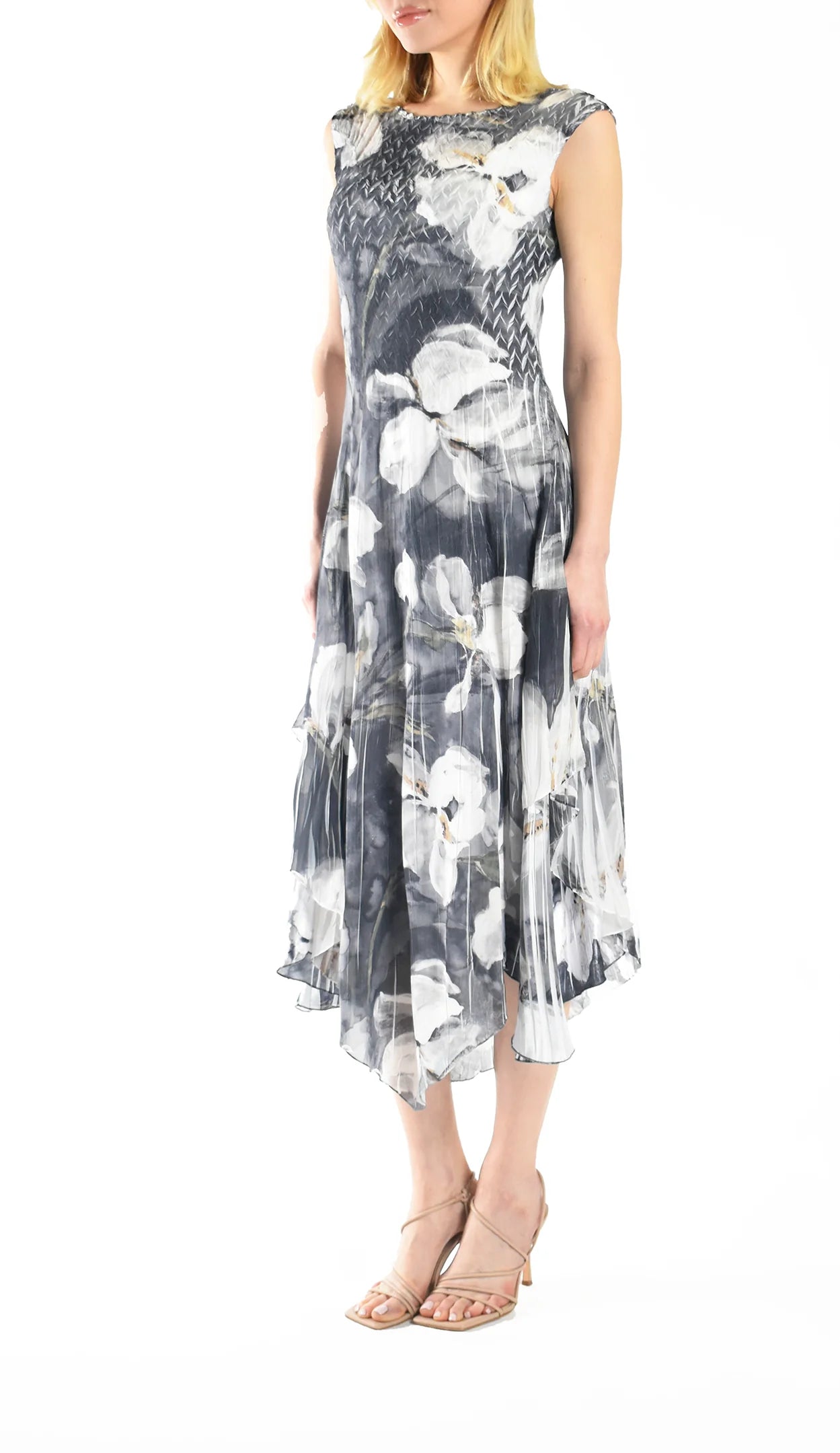 Sleeveless Asymmetric Layered Hem Dress CAP19439 - KOMAROV
