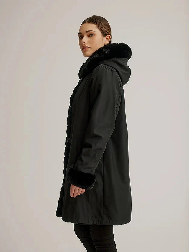 Reversible Faux Fur Coat K4129RF-164 - Nikki Jones