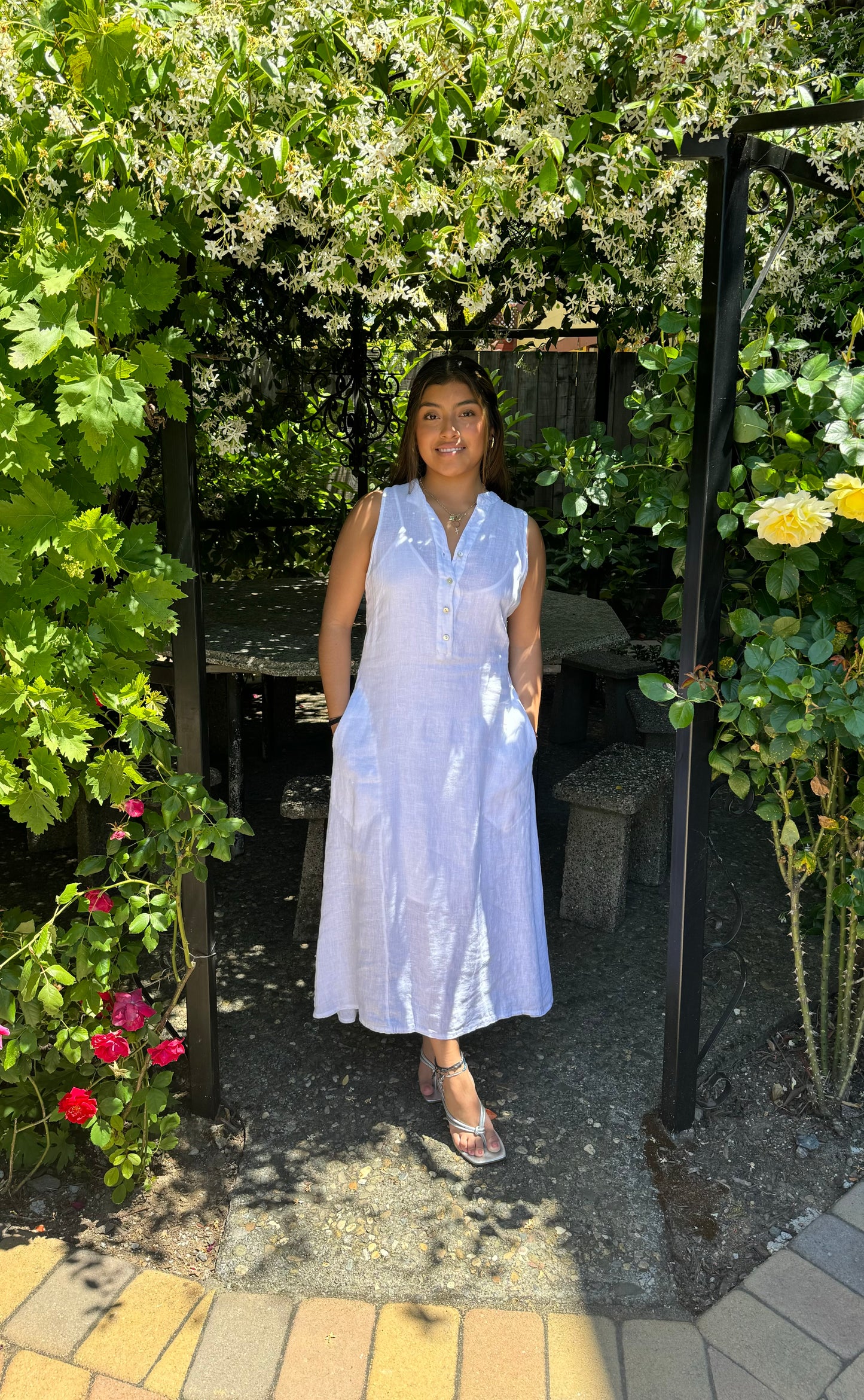 Olivia Linen Dress 90926 - INIZIO