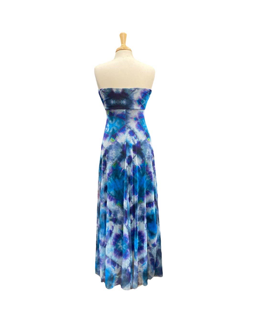 MALI Maxi Strapless Ruched Bodice Empire Print Dress