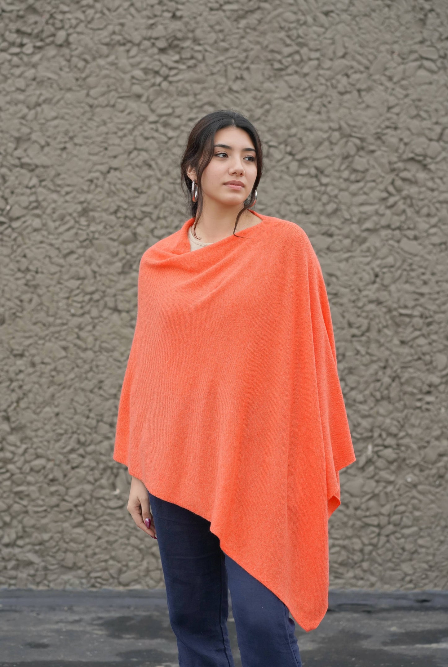 Cashmere Poncho Orange