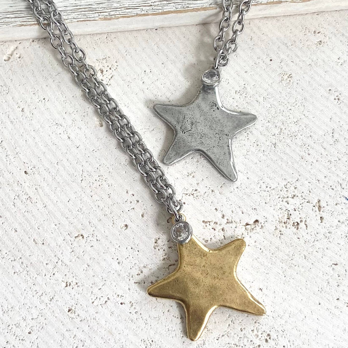 Star necklace celestial jewelry non tarnishing : Mixed metals