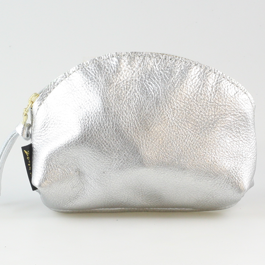 The Metallic Simon Makeup Clutch: Gunmetal