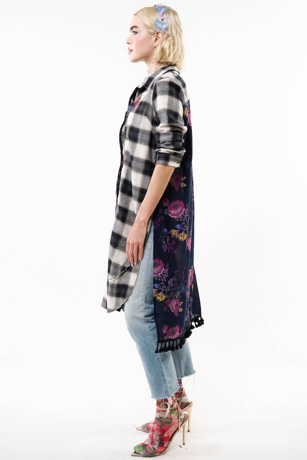 Feeling Special Shirt-Dress: Black/white / L