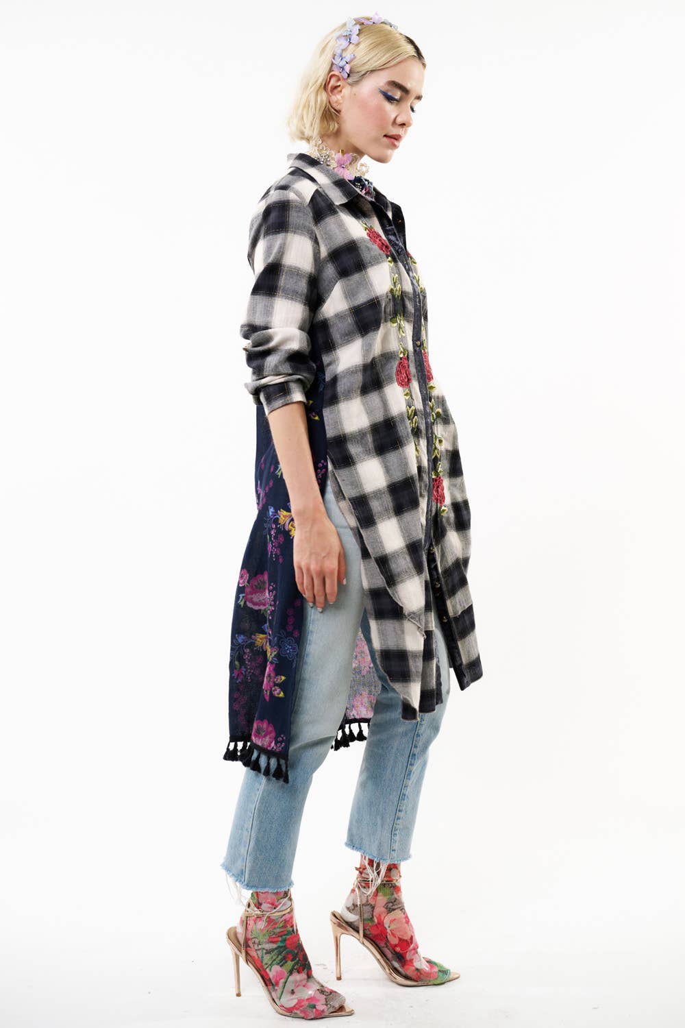 Feeling Special Shirt-Dress: Black/white / L