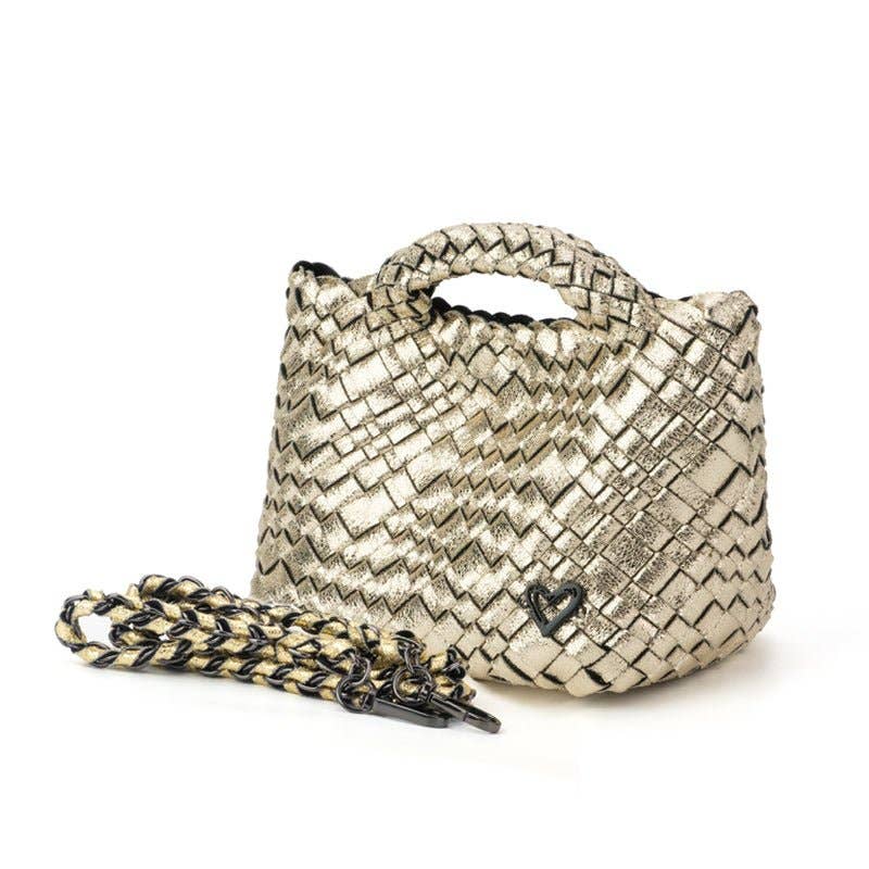 NEW Tiny Mini Woven Tote - Gold