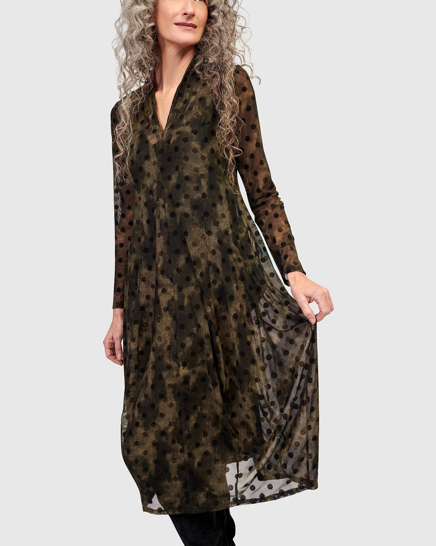 Grove Mesh Cocoon Dress, Antique: Antique / 2 (US 8-10)