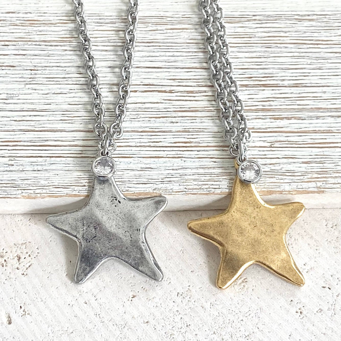 Star necklace celestial jewelry non tarnishing : Mixed metals