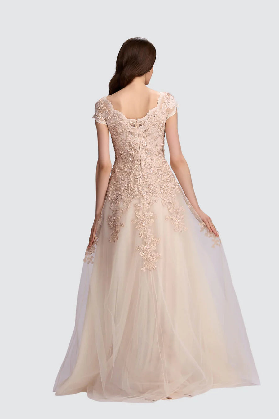 Ethereal Almond Lace Gown 6021 - Olvi’s