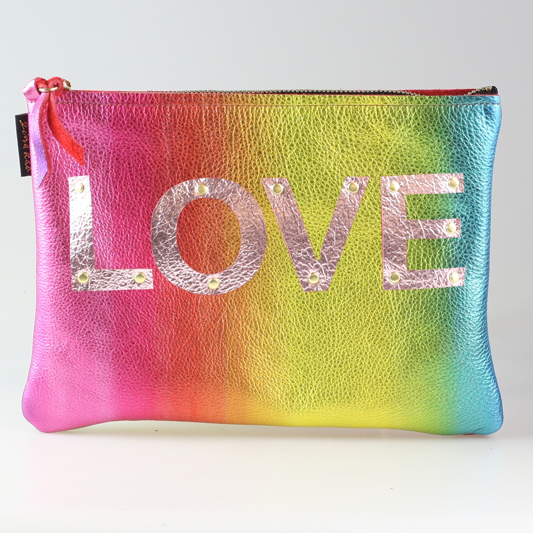 The Metallic Applique Carter: LOVE: Pewter w/Rose letters