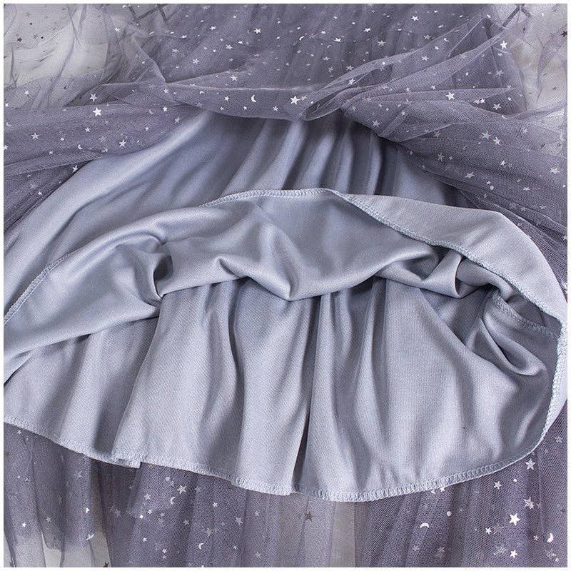 Glitter Mesh Irregular Tulle Skirt: CANDY PINK / One_size