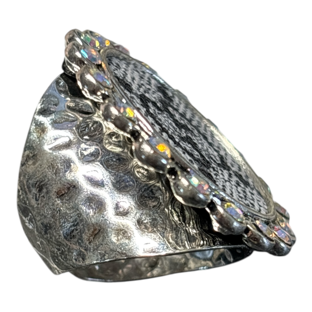 Silver AB Rhinestone Rings: 25mm