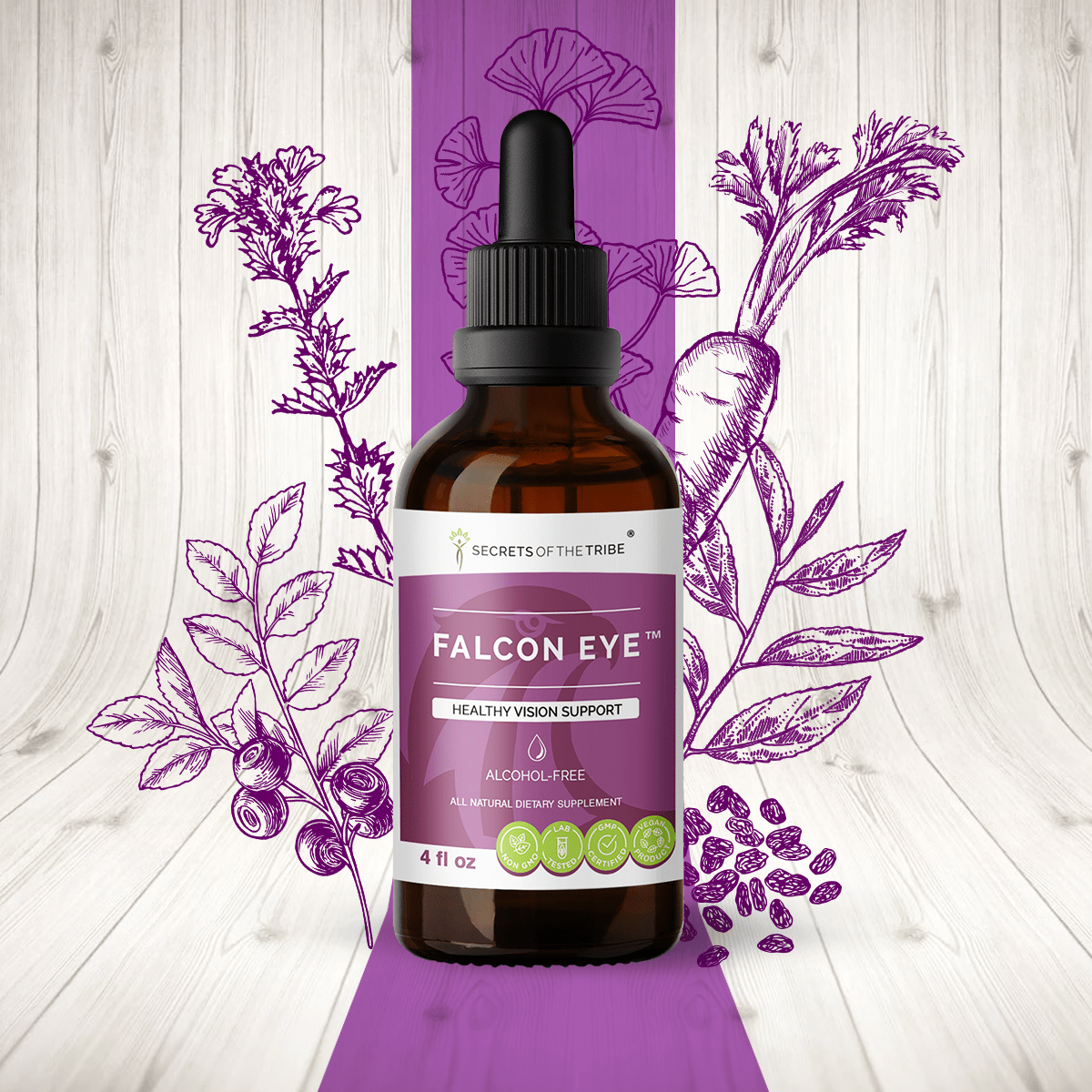Falcon Eye Extract. Healthy Vision Support: 2 FL OZ / Alcohol-FREE