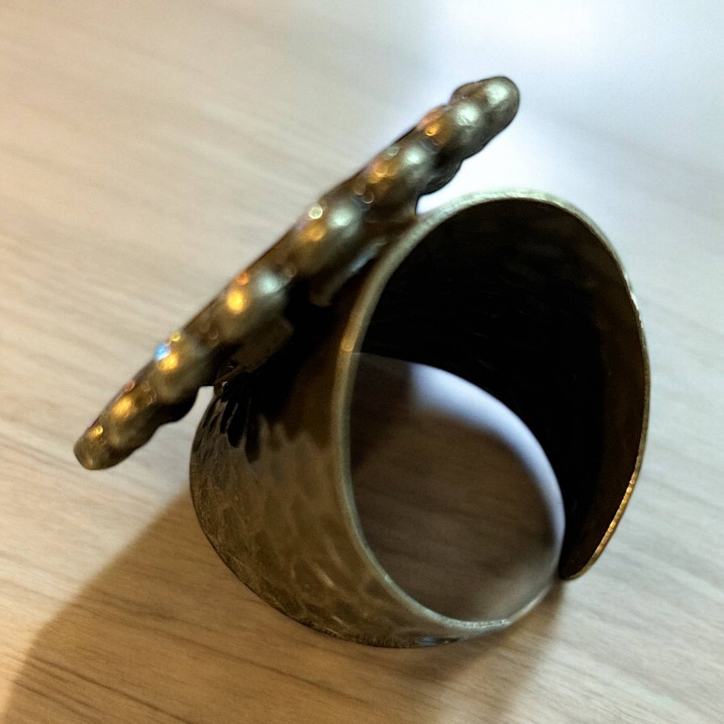 Round Rhinestone Ring, Up-cycled Round Ring