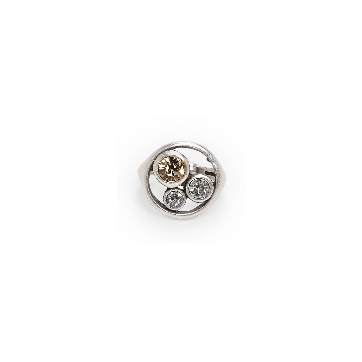 Handmade Crystal Brass Ring - 6812