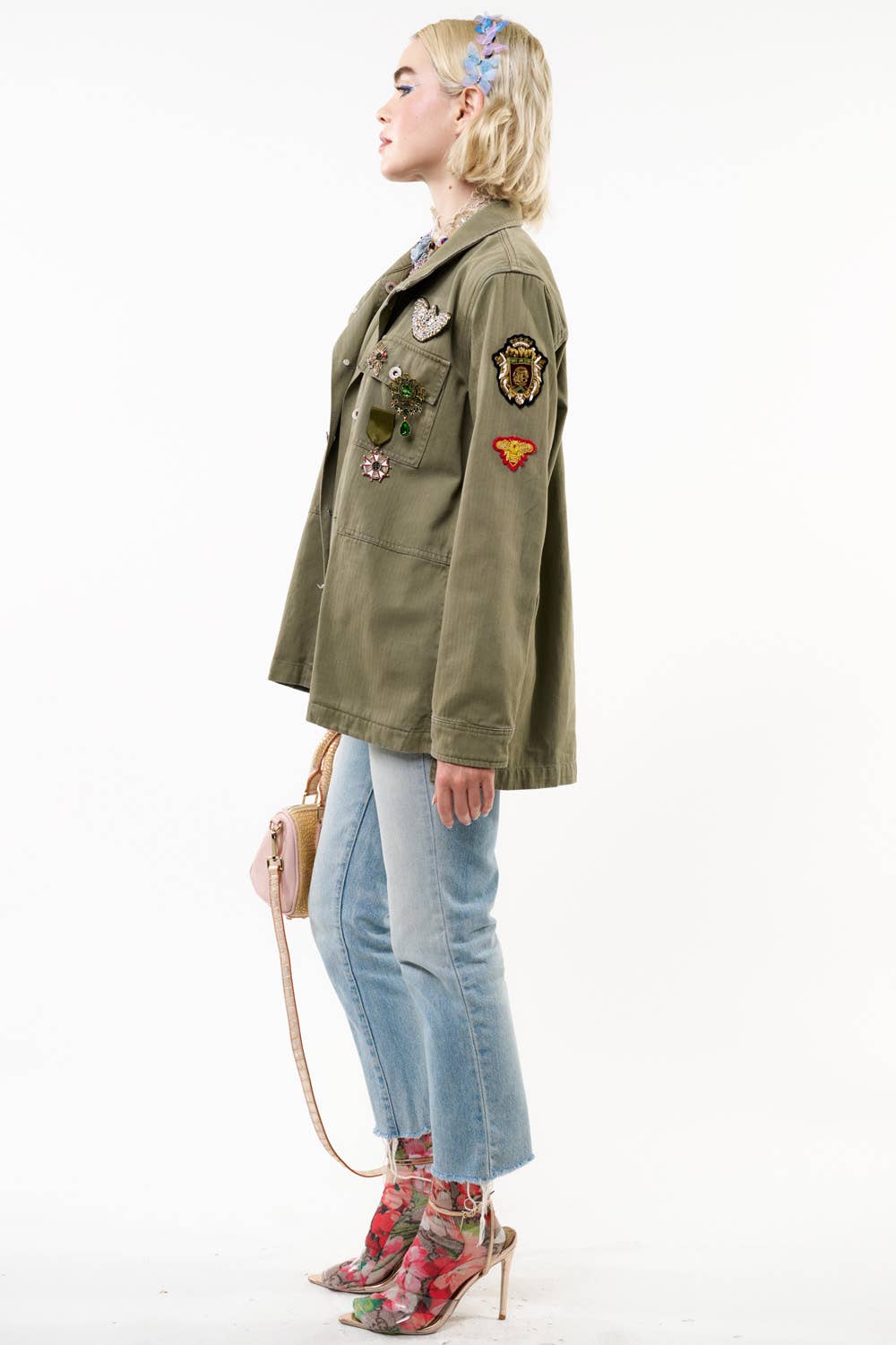 Aria Twill Jacket - Pins Included: Army / S