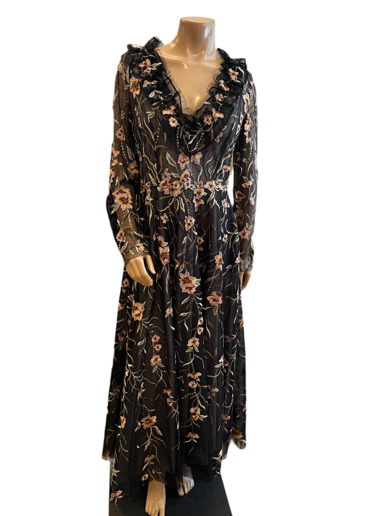 V Neck Long Sleeve Dress 5342 - Olvi’s