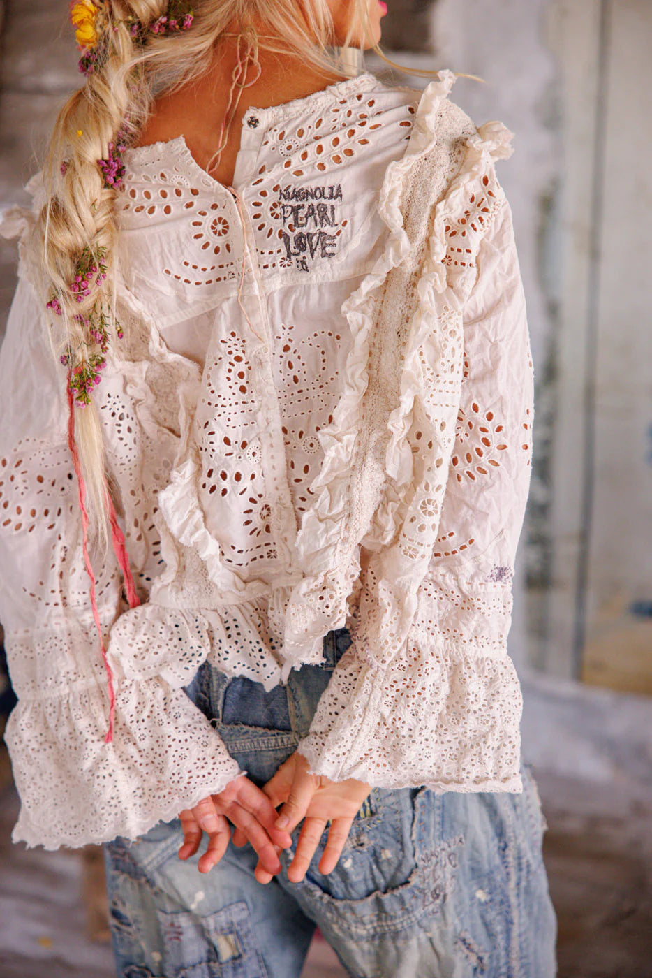 Hermione Eyelet Blouse 2194 - Magnolia Pearl
