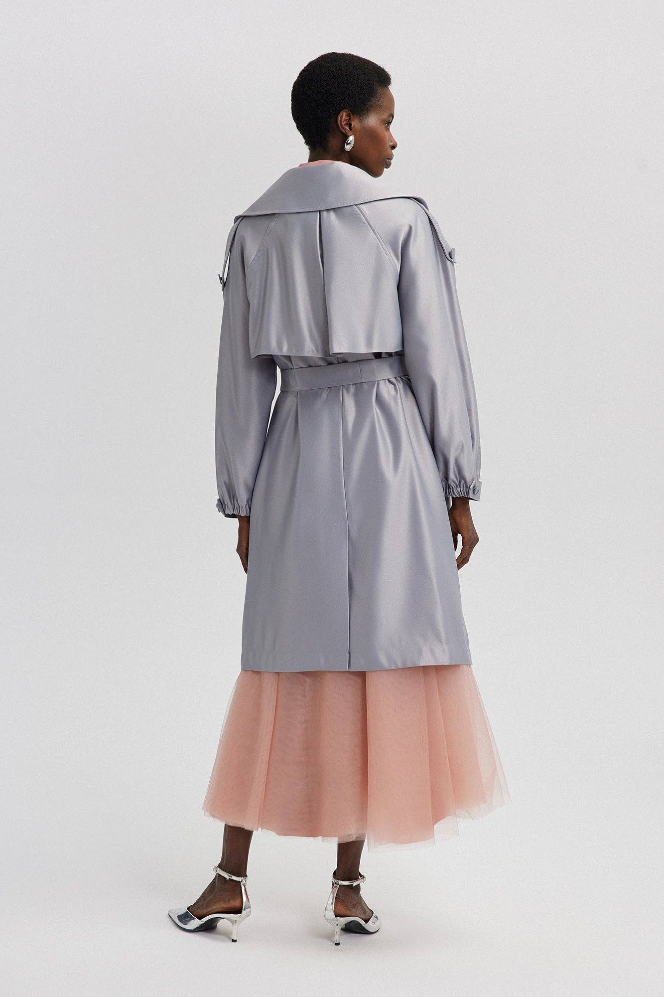 Satin Trench Coat: Standart 24S1X0012 - Touché Prive