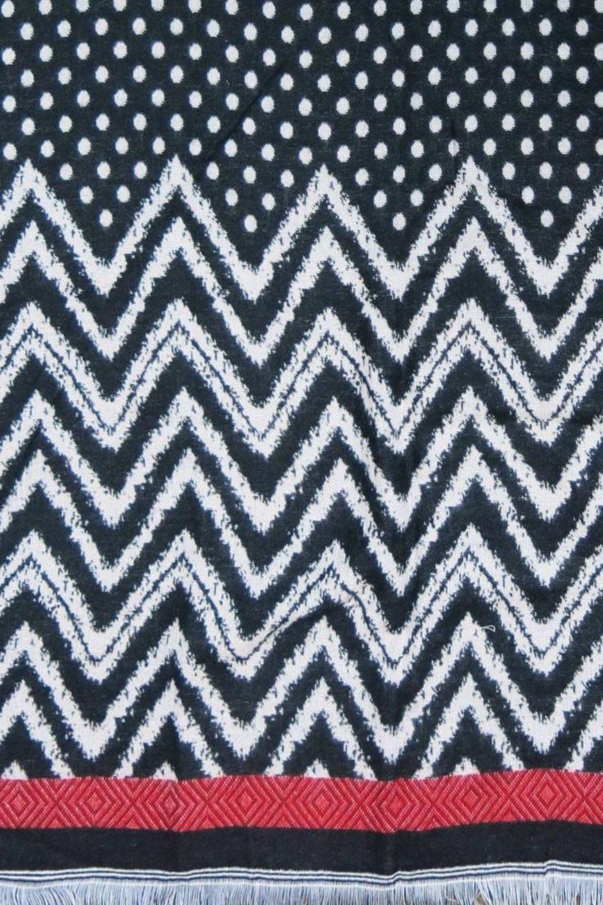 Polka Dotty Blanket Wrap Winter Scarf: Navy / Polka Dotty Blanket Wrap
