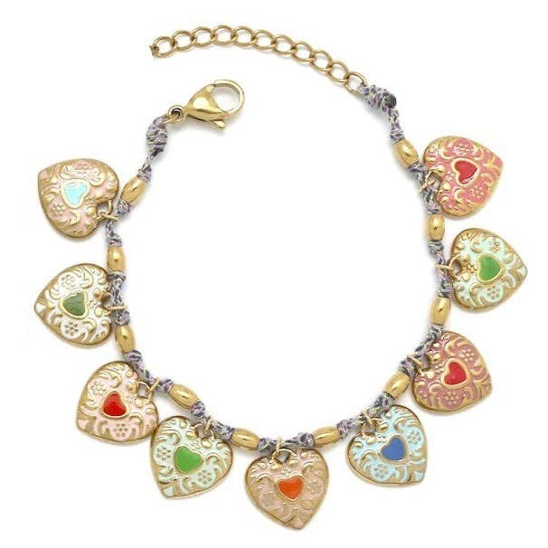 Rainbow Heart Bracelet - B4-036
