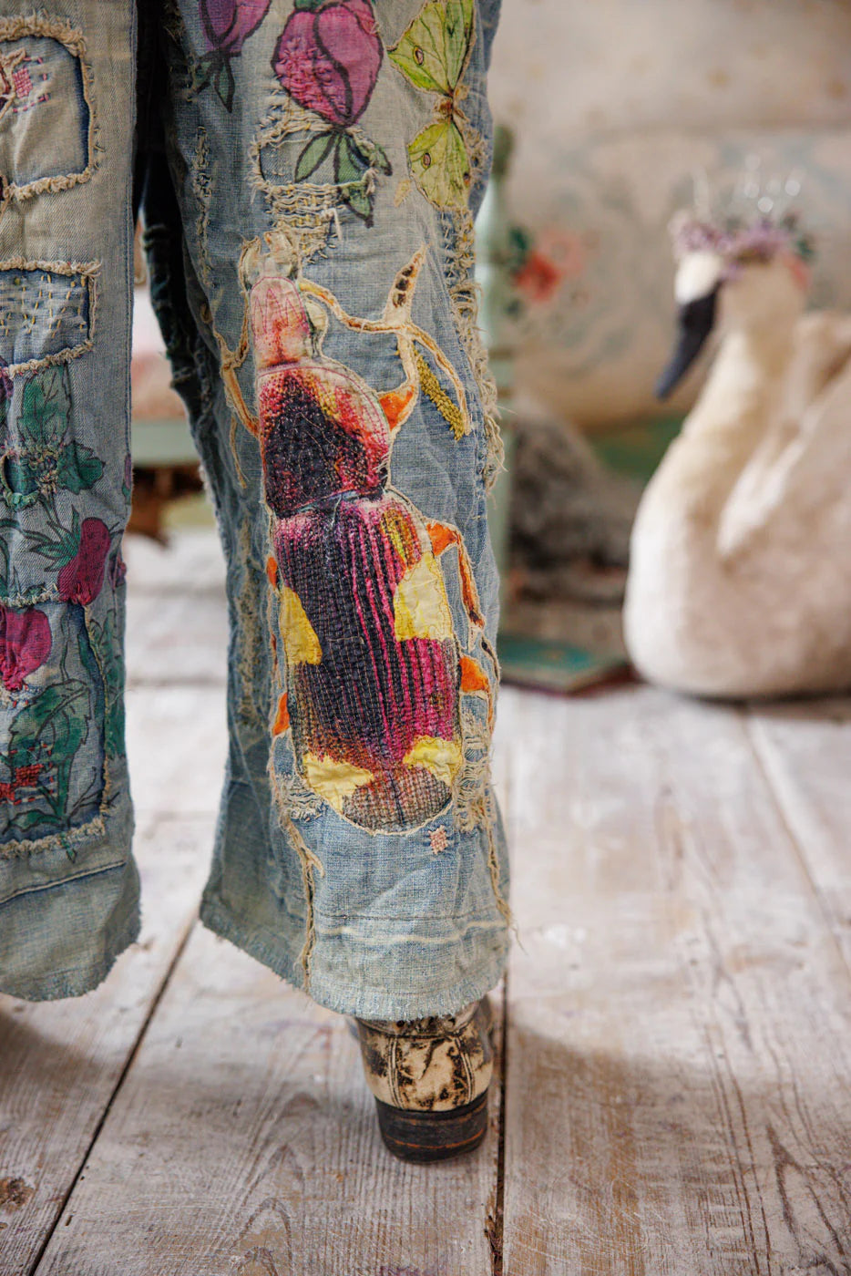Night Garden Benjamin Wide Leg Overalls 149 - Magnolia Pearl