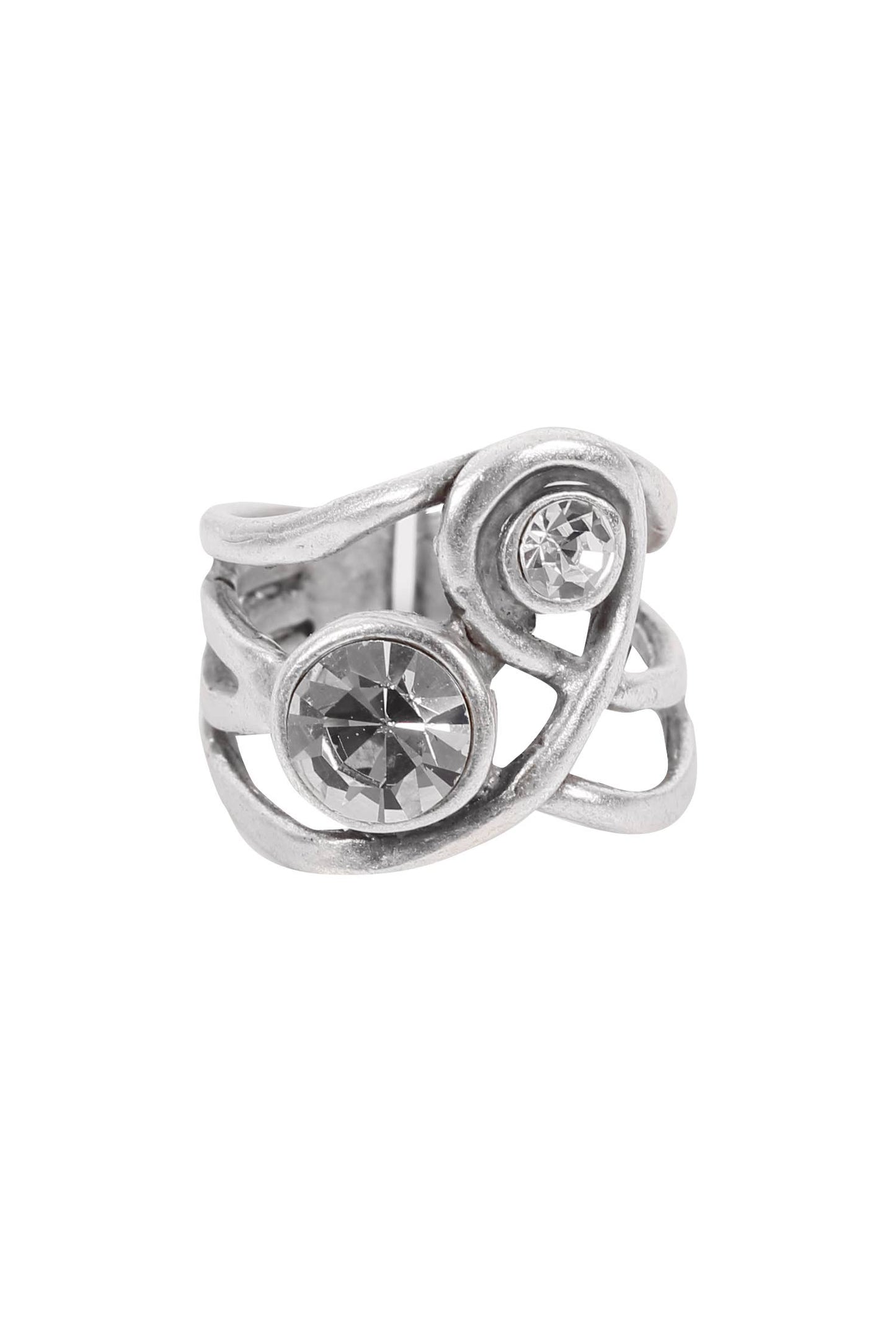 Handmade Crystal Brass Ring - 6820