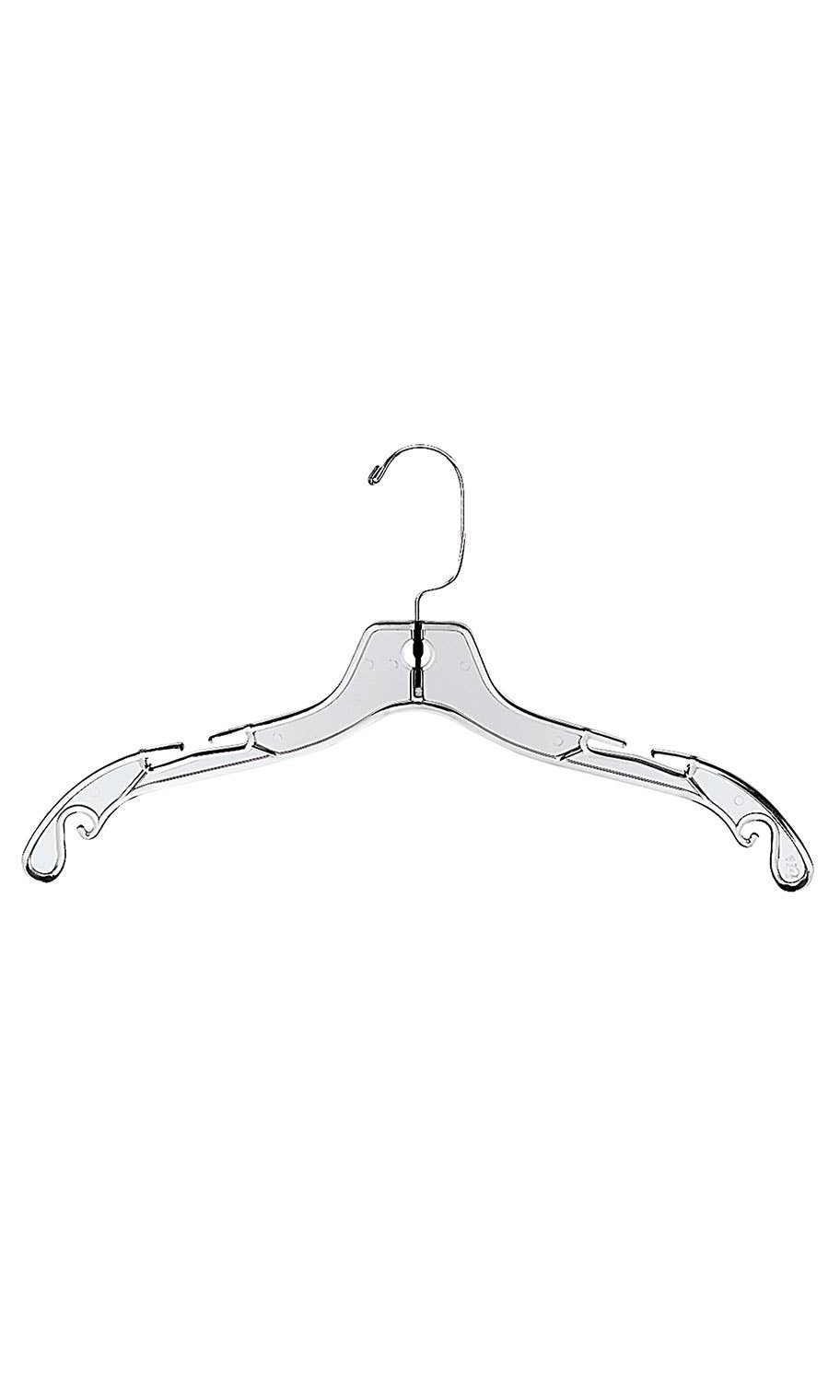 Heavy Weight Clear Plastic Dress Hangers - 17" - Case of 100