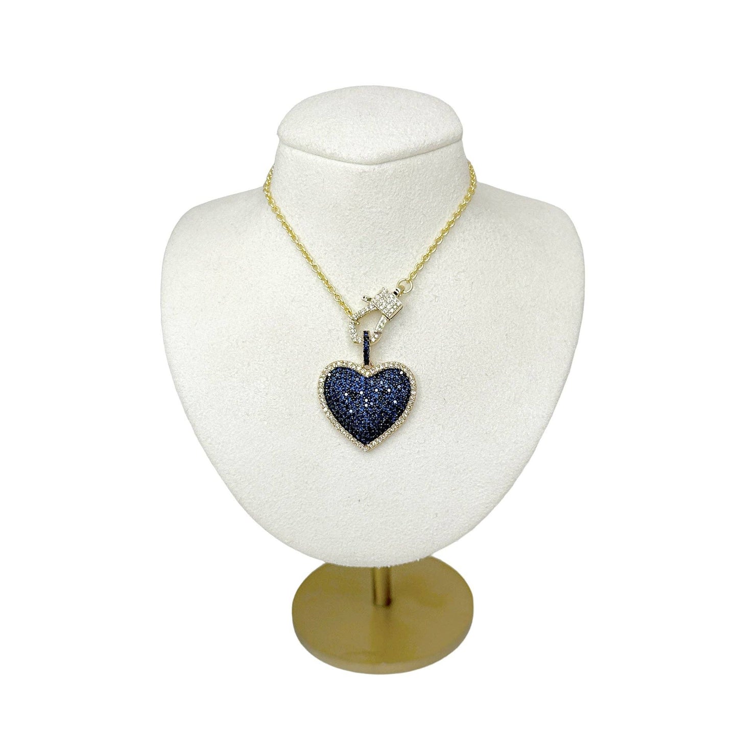 Rachael Mini Pave Clasp Necklace: Silver / 18"