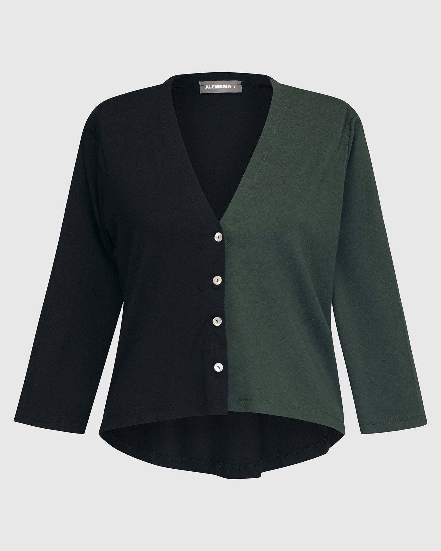 Essential 2-tone Crop Cardigan, Green: Green / 4 (US 12-14)
