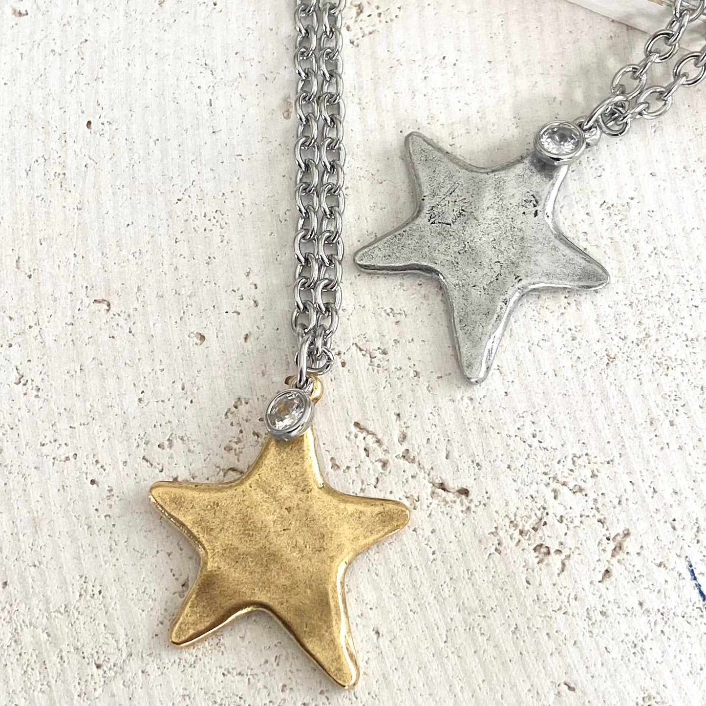Star necklace celestial jewelry non tarnishing : Mixed metals