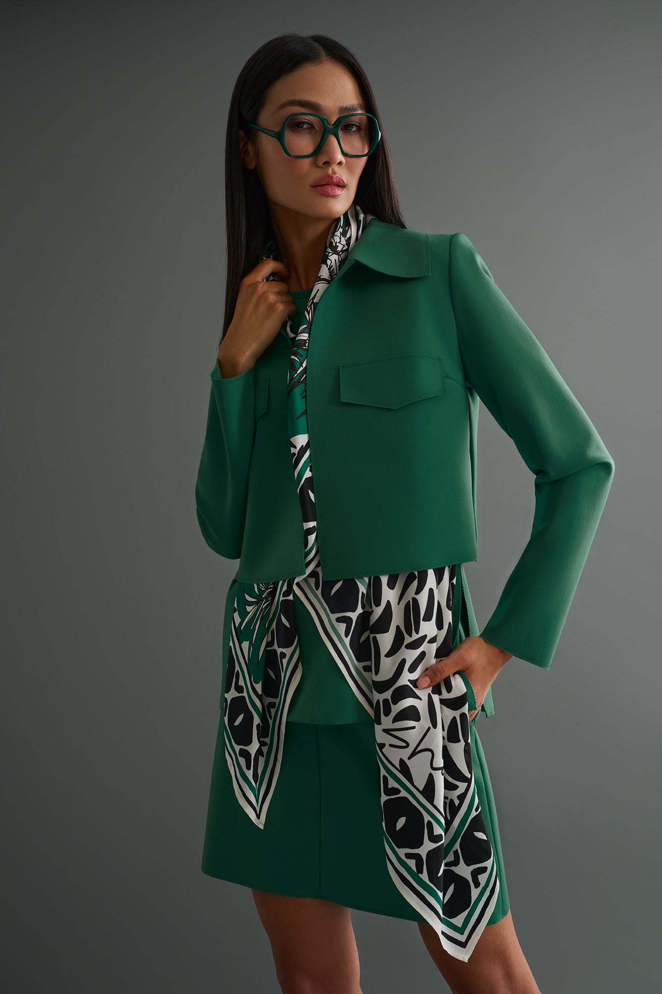 Contemporary Cropped Jacket 52467-75 - Shan