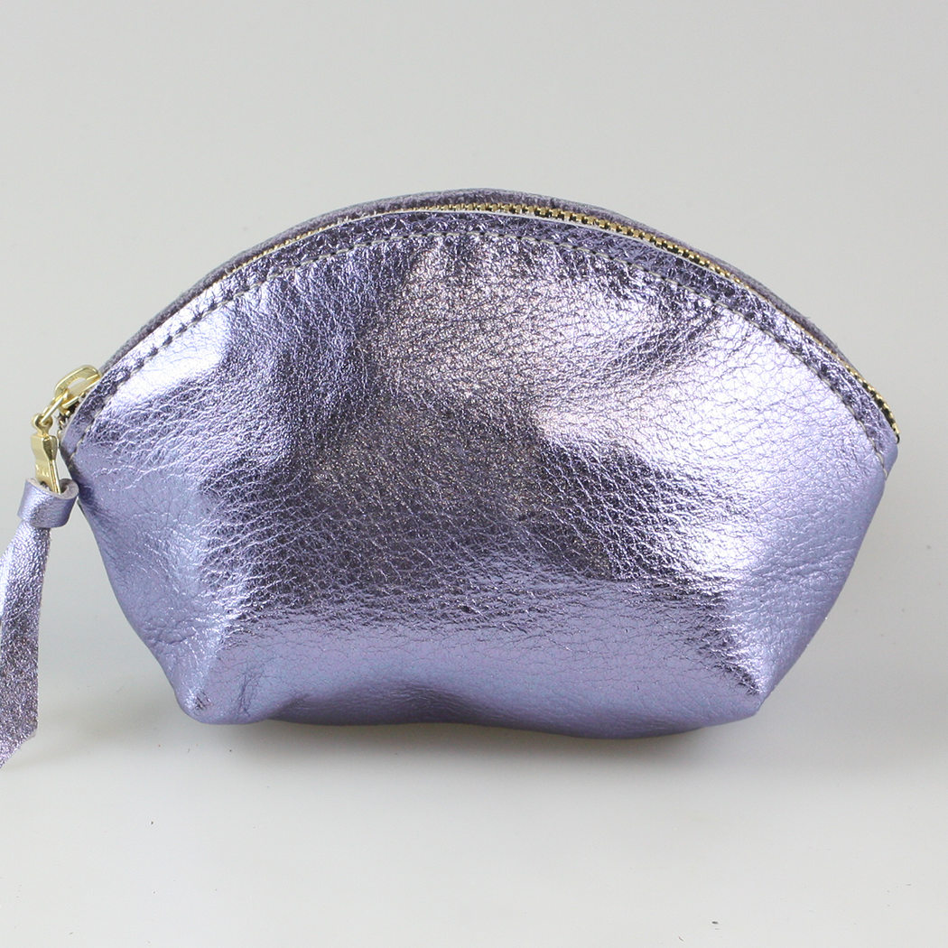 The Metallic Simon Makeup Clutch: Gunmetal