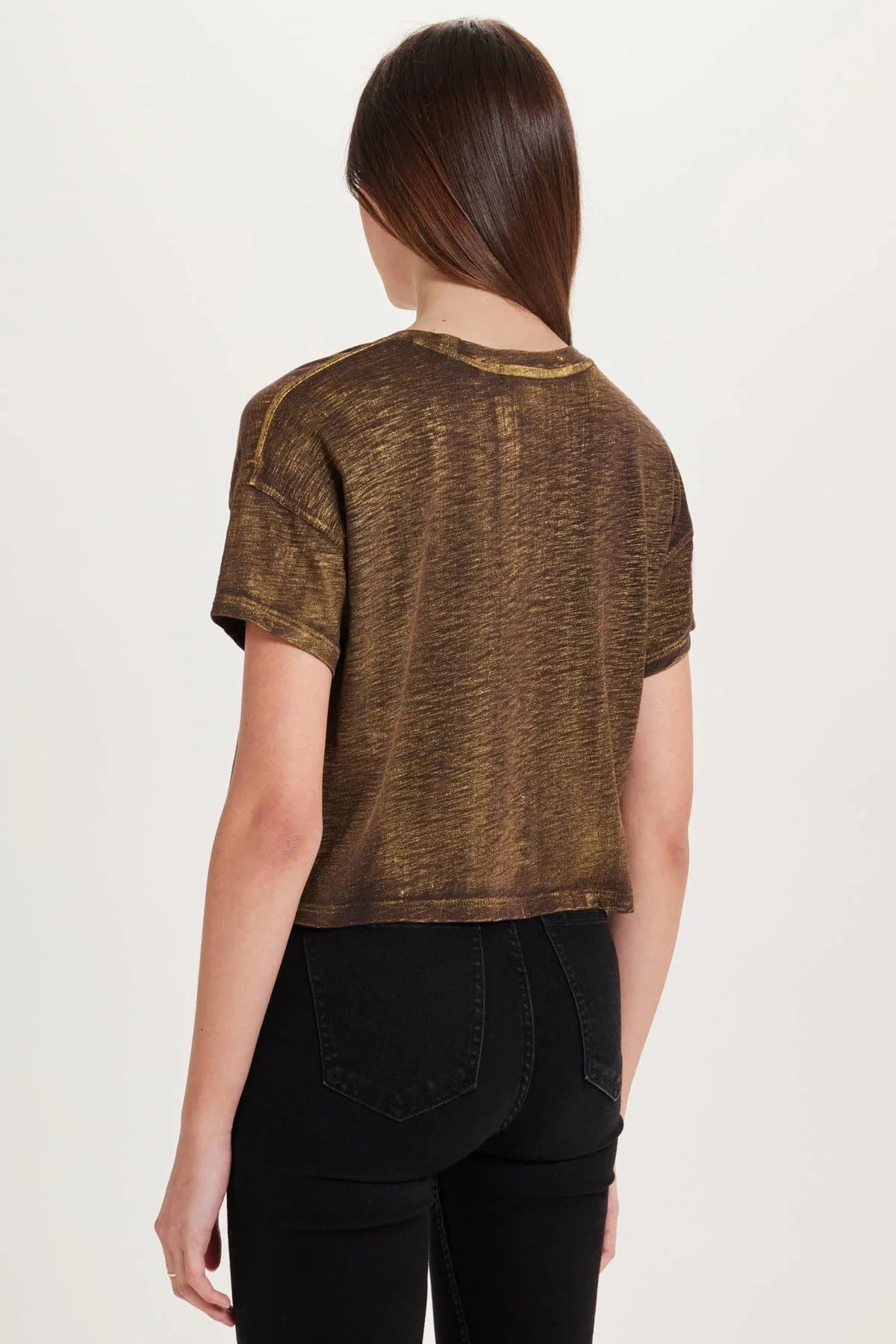 Metallic Sparkle Crop Tee 15660SPRCFG - Goldie Lewinter