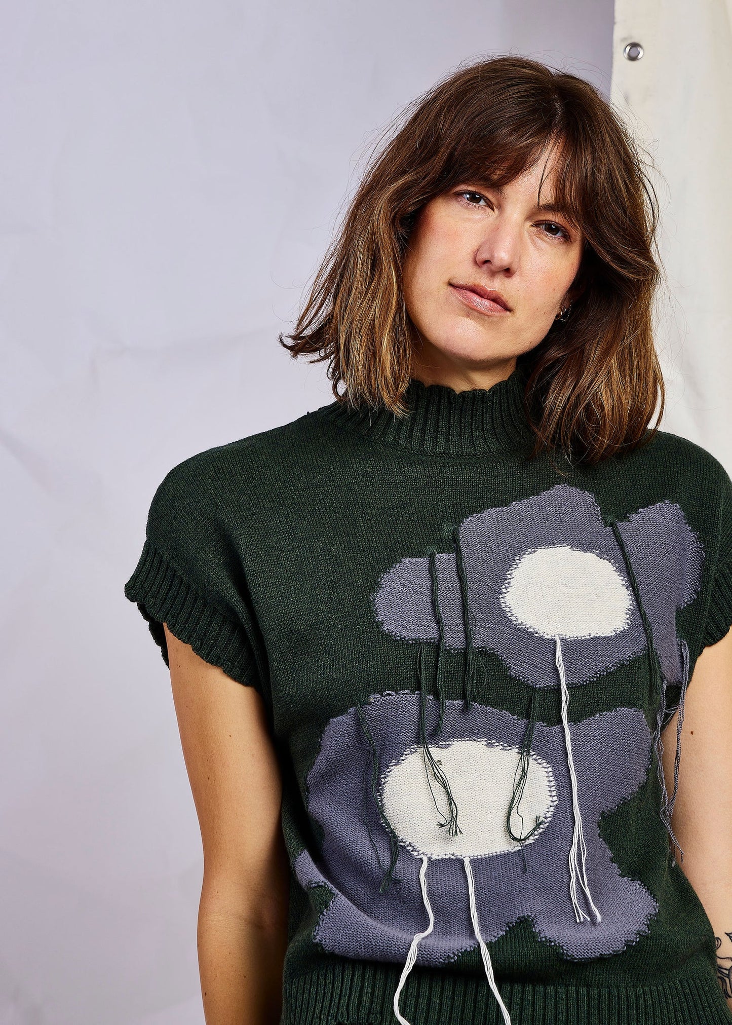 Barbour Floral Fringe Vest Top W380 - PurpleMaroon