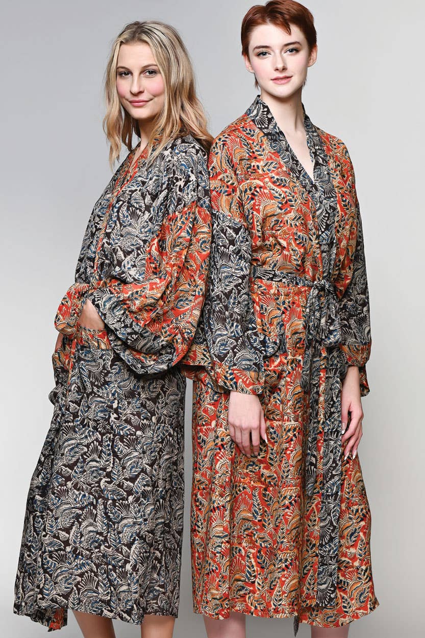 Kalamkari Kimono Robes - Sevya Handmade