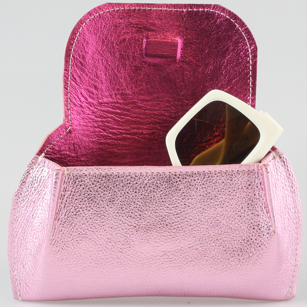 The Marla Sunglass Case: Metallics!: Emerald Outside / Silver Inside