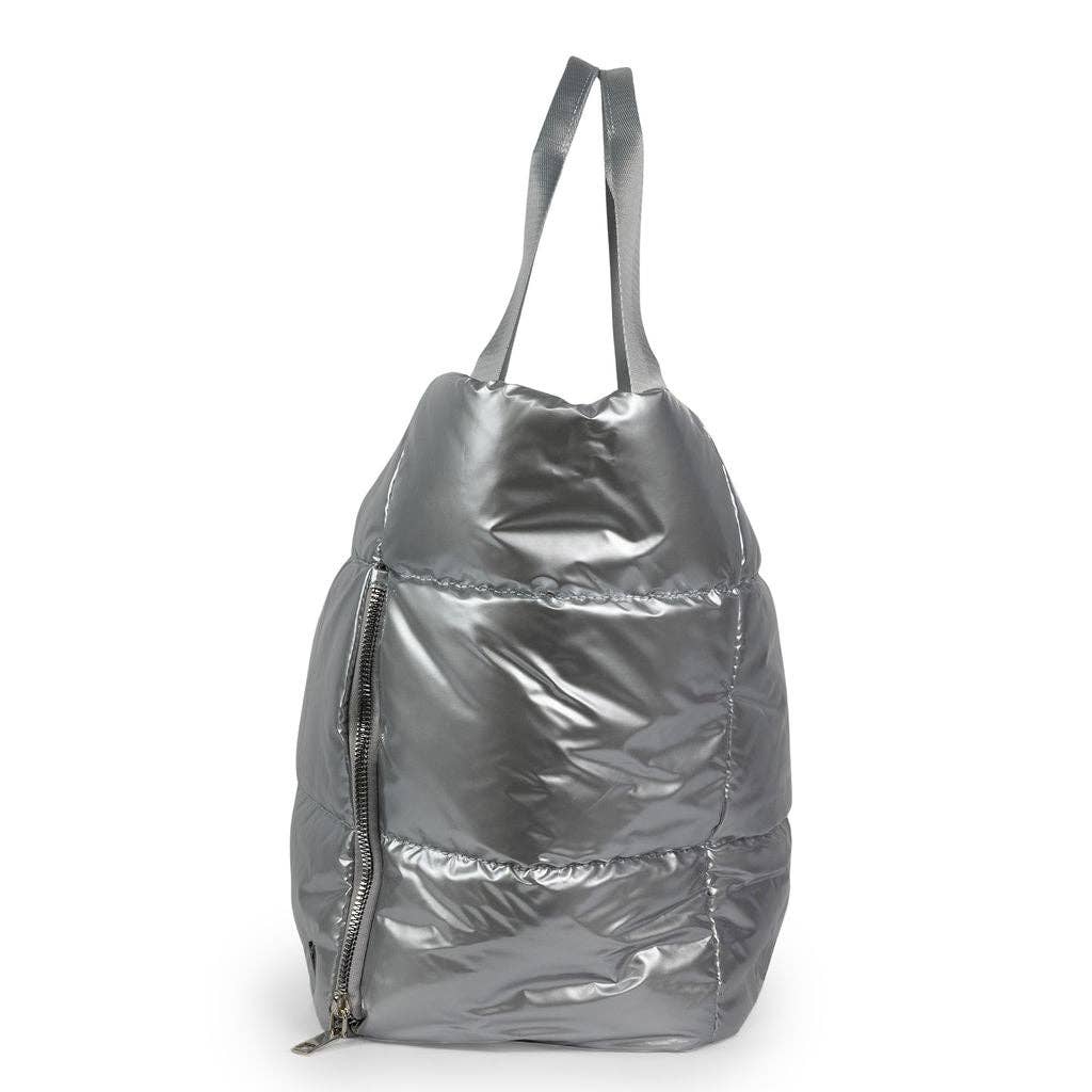 Panorama Puffer Large Tote - Silver