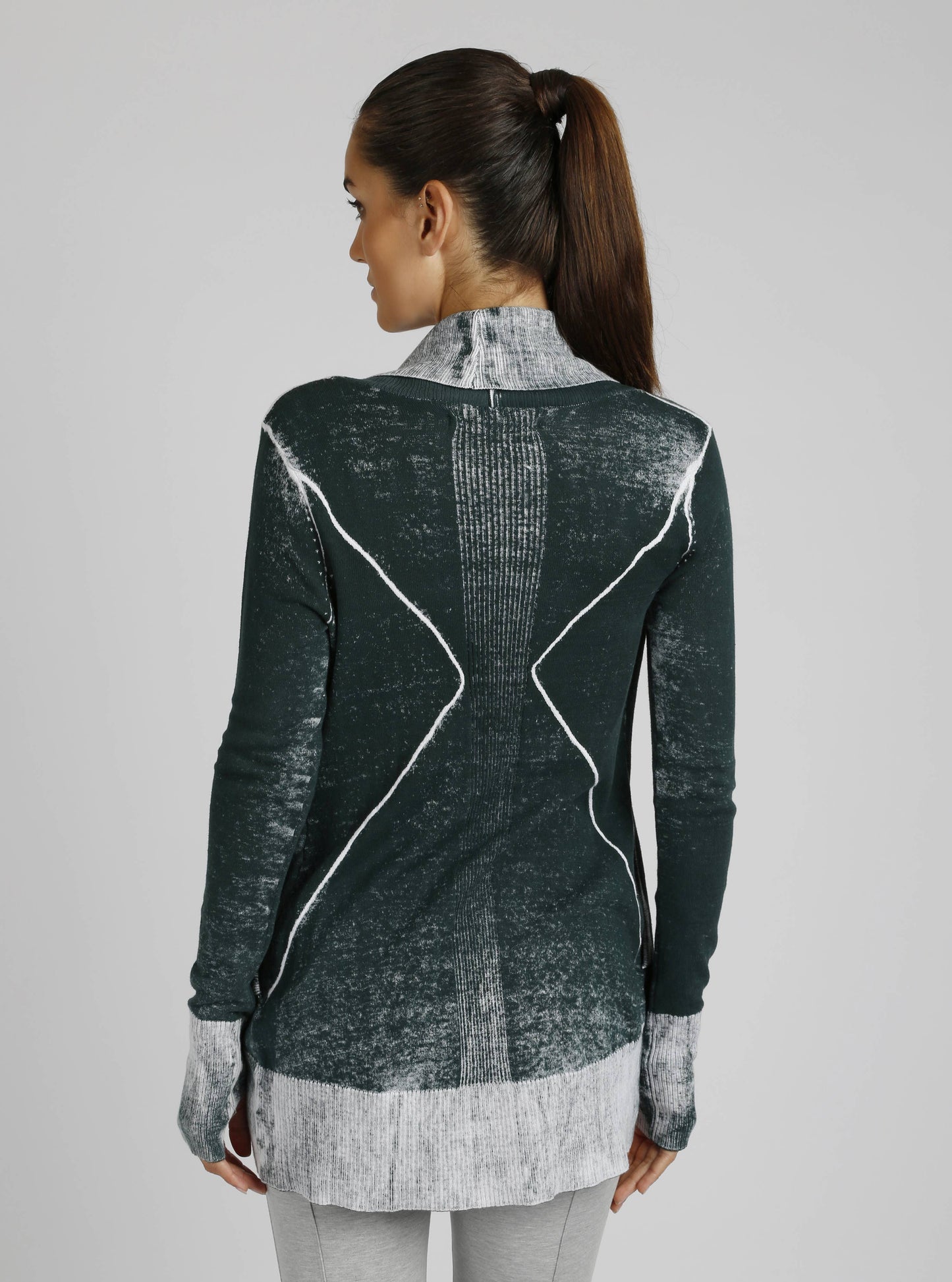 Huntress Drape Front Cardigan - Blanc Noir