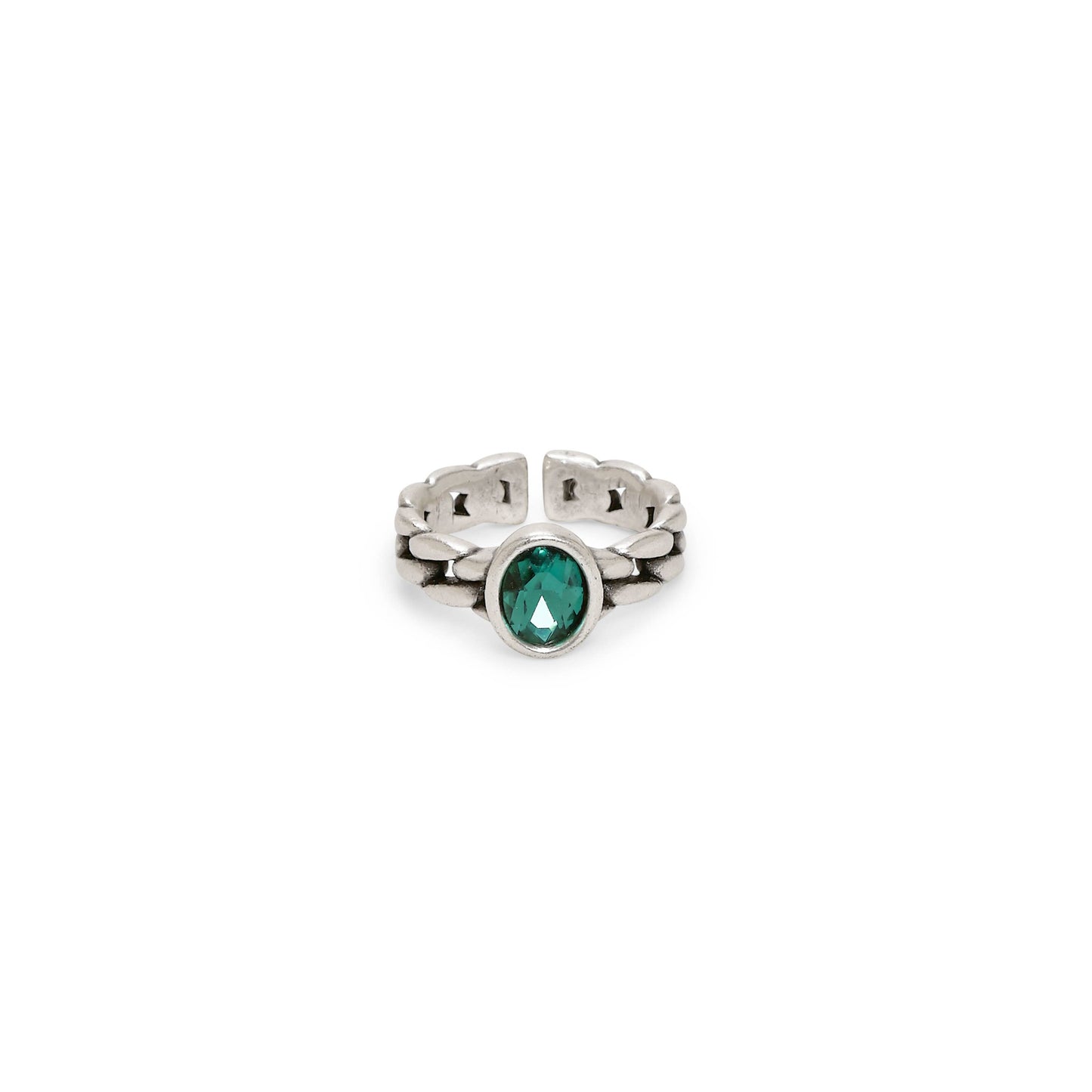 Handmade Crystal Brass Ring - 6851