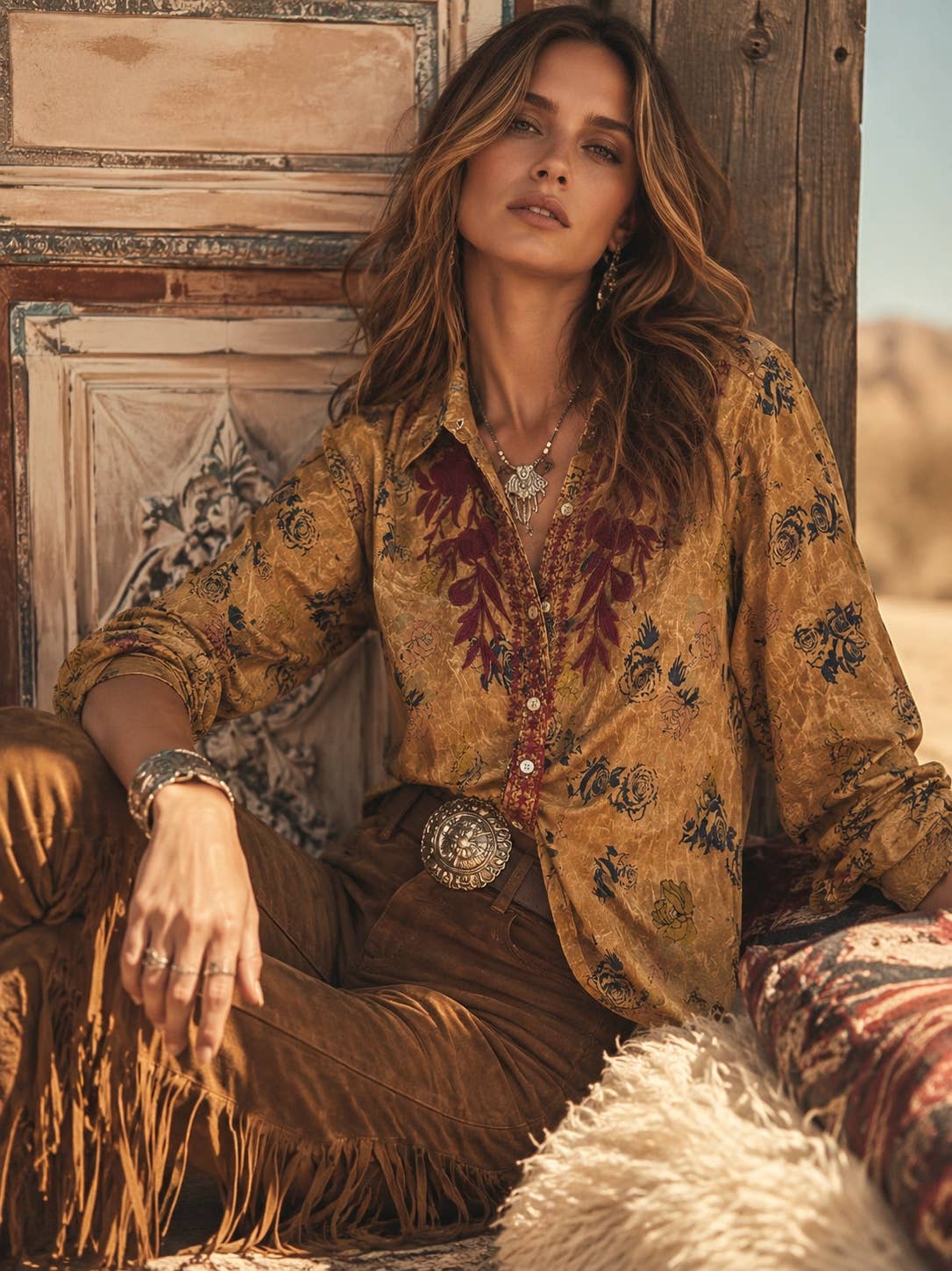 Luna Prairie Embroidery Top: M