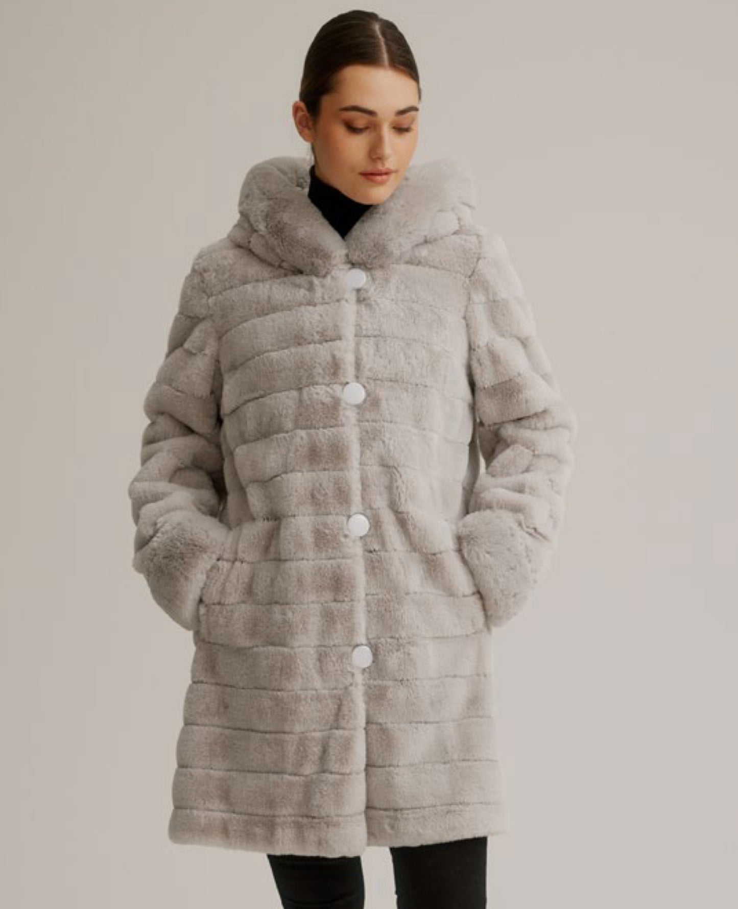 Faux Fur Coat K4129R-164 - Nikki Jones
