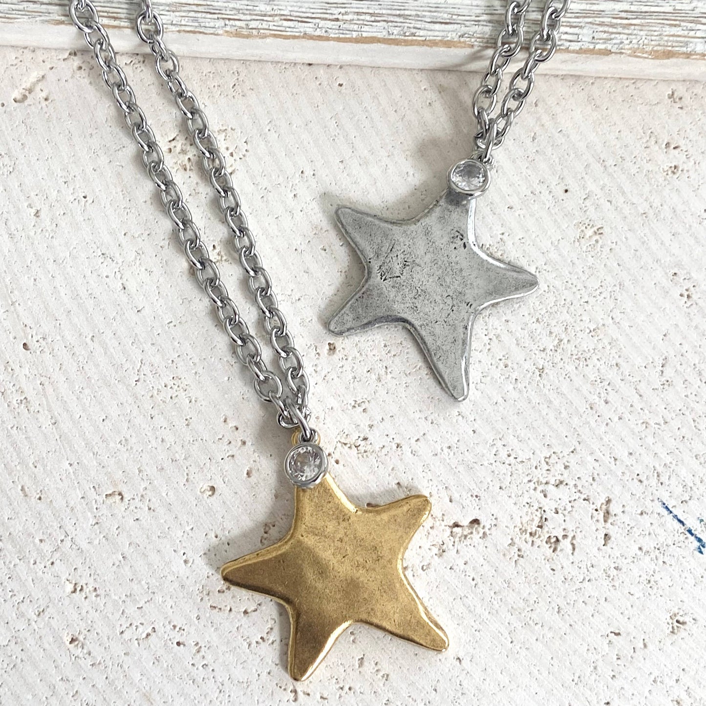 Star necklace celestial jewelry non tarnishing : Mixed metals