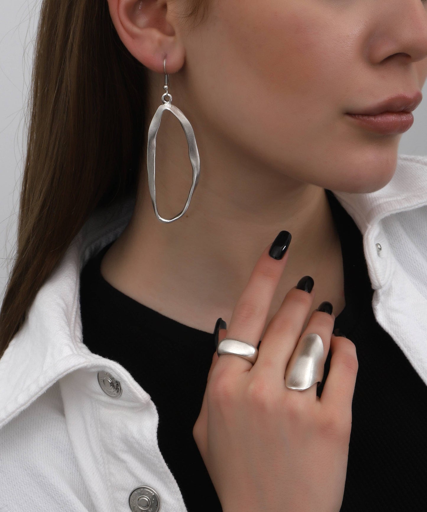 Antique Silver Plated Boho Style Earrings