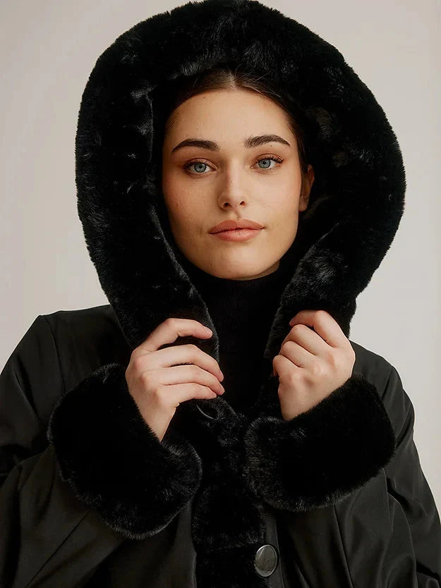Reversible Faux Fur Coat K4129RF-164 - Nikki Jones