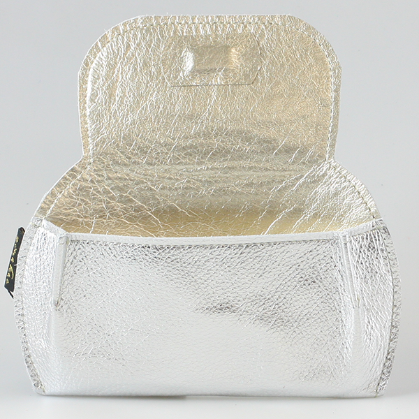 The Marla Sunglass Case: Metallics!: Silver Inside / Sapphire Outside